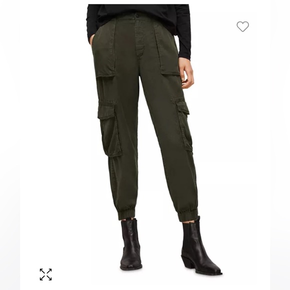 All Saints Pants - All Saints Freida temcel cargo pants in olive green